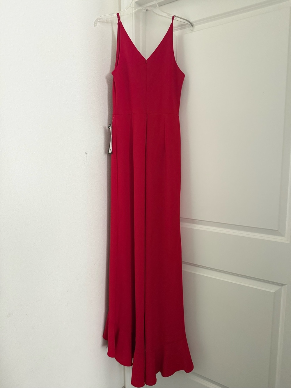 Betsy & Adam Red Ruffle Slip Maxi Dress - Picture 4 of 9